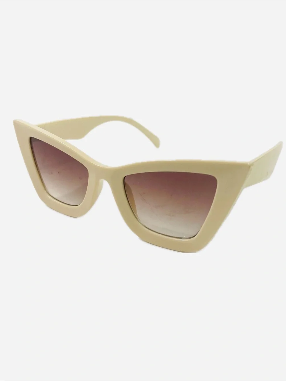 Vintage Cream Cat Eye Sunglasses with Gradient Pink Lenses - Women Accessories